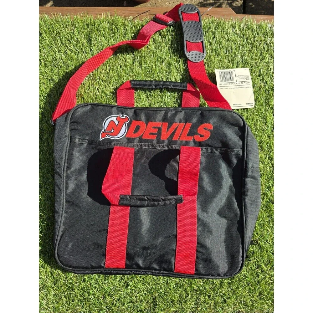 Vtg 90s Mead NHL New Jersey Devils Messenger Carry-on Gym Laptop Book Bag NWT